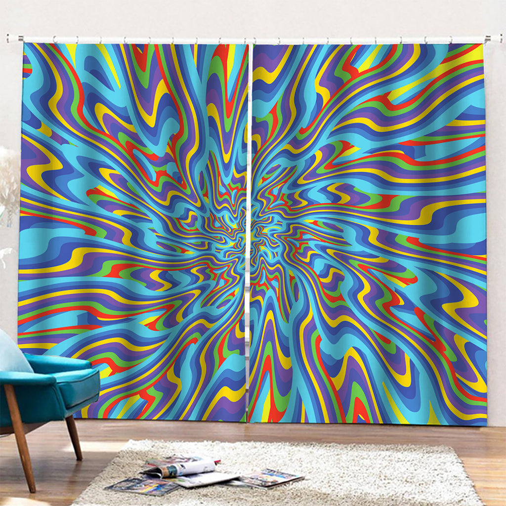 Psychedelic Print Pencil Pleat Curtains