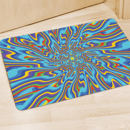 Psychedelic Print Polyester Doormat