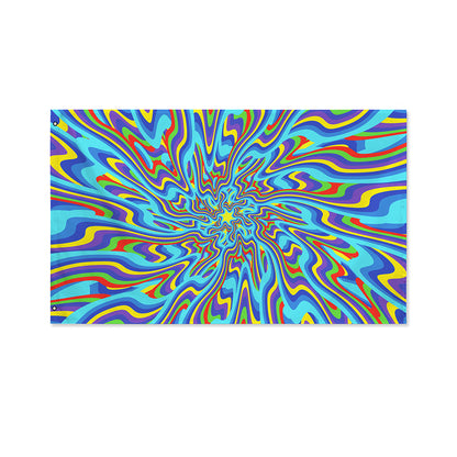 Psychedelic Print Polyester Flag