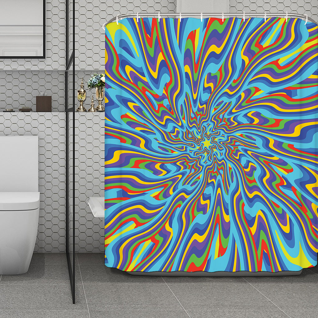 Psychedelic Print Polyester Shower Curtain