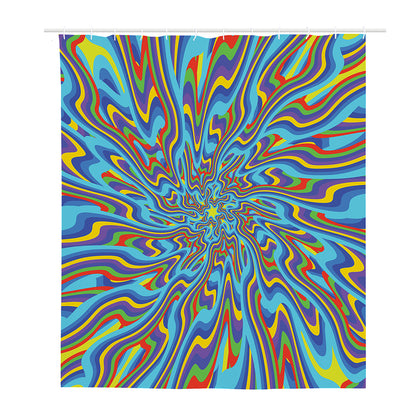 Psychedelic Print Polyester Shower Curtain