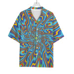 Psychedelic Print Rayon Hawaiian Shirt