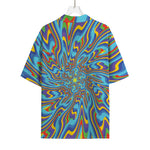 Psychedelic Print Rayon Hawaiian Shirt