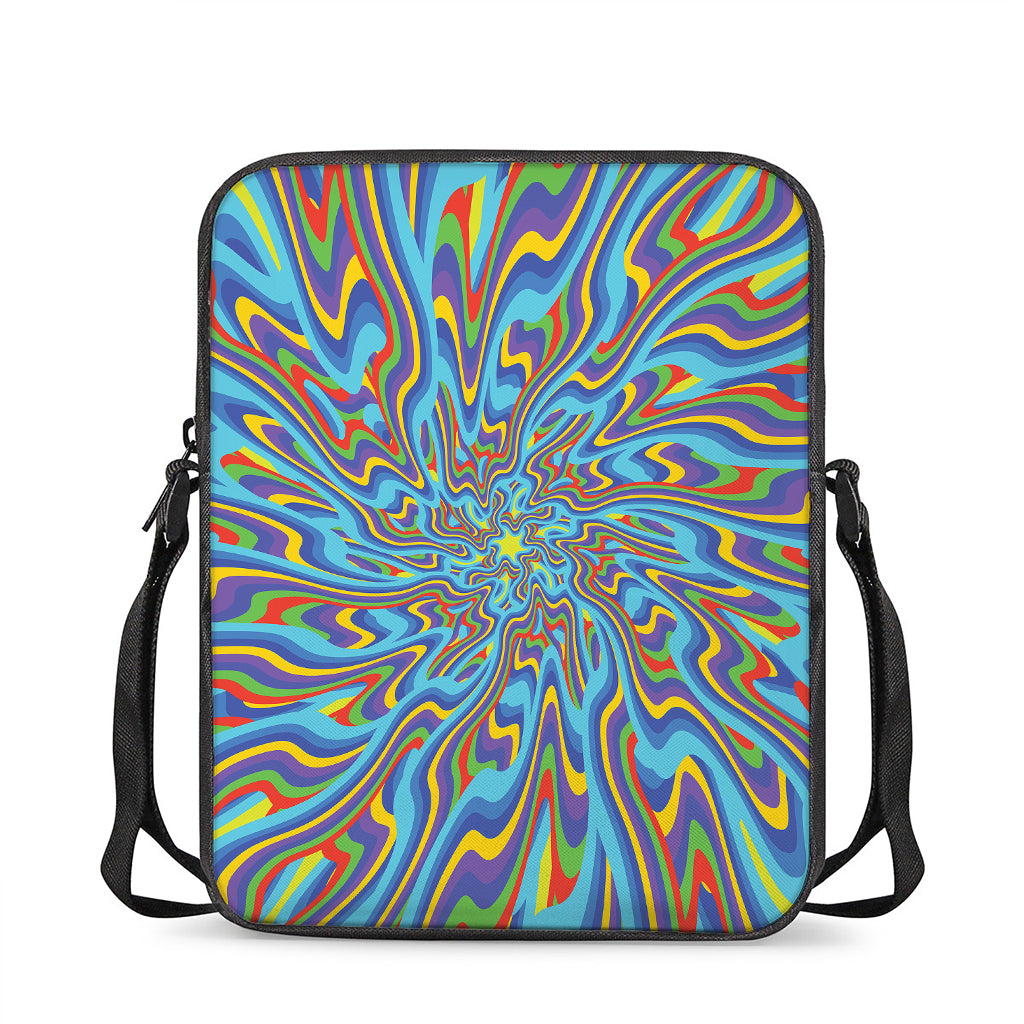 Psychedelic Print Rectangular Crossbody Bag