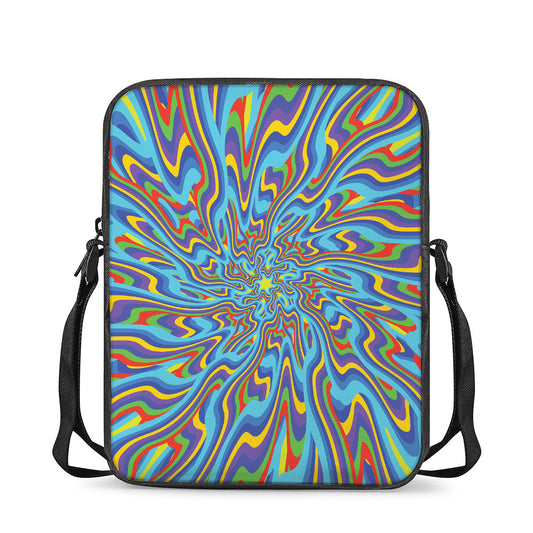 Psychedelic Print Rectangular Crossbody Bag