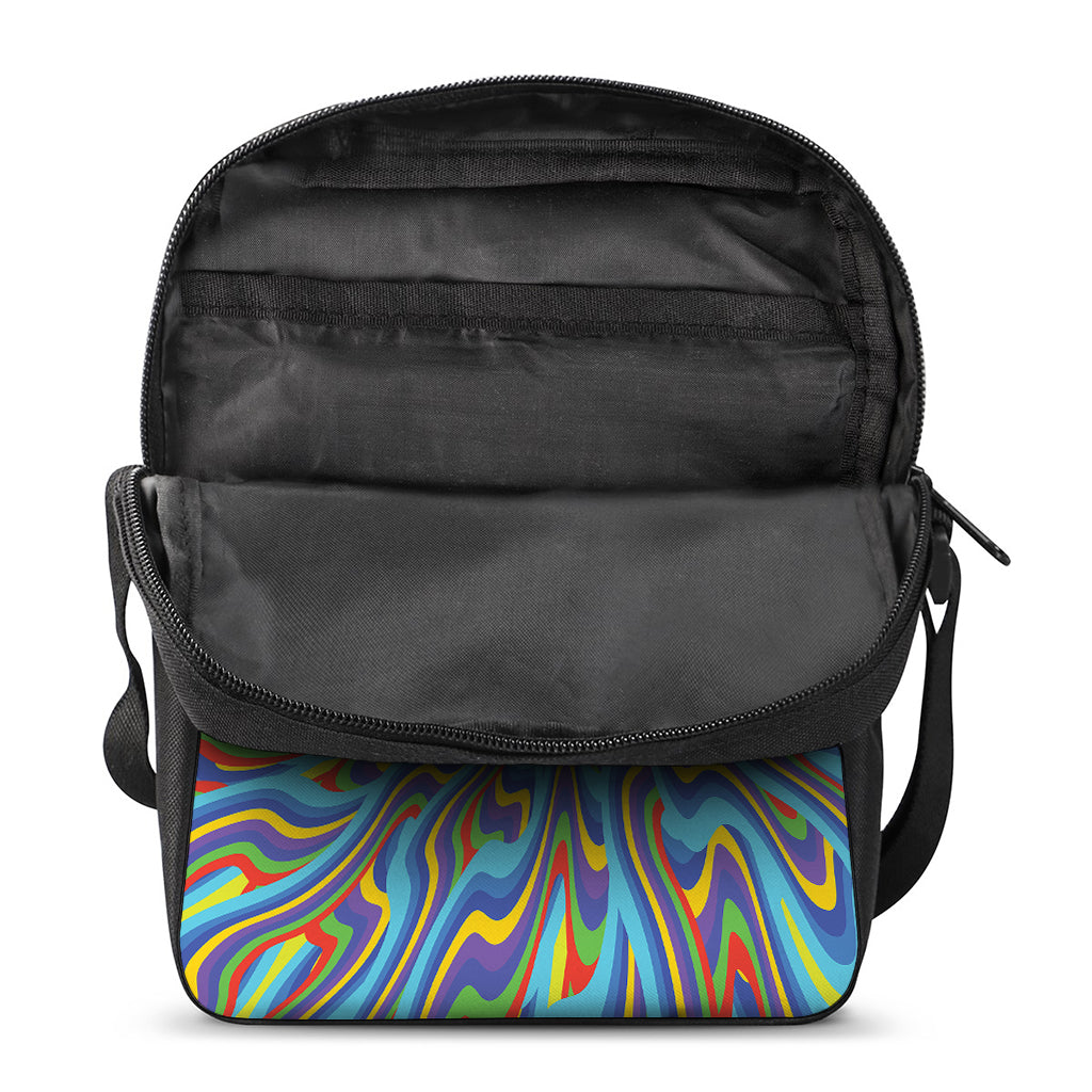Psychedelic Print Rectangular Crossbody Bag
