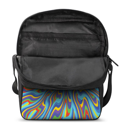 Psychedelic Print Rectangular Crossbody Bag