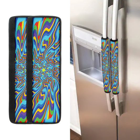 Psychedelic Print Refrigerator Handle Covers