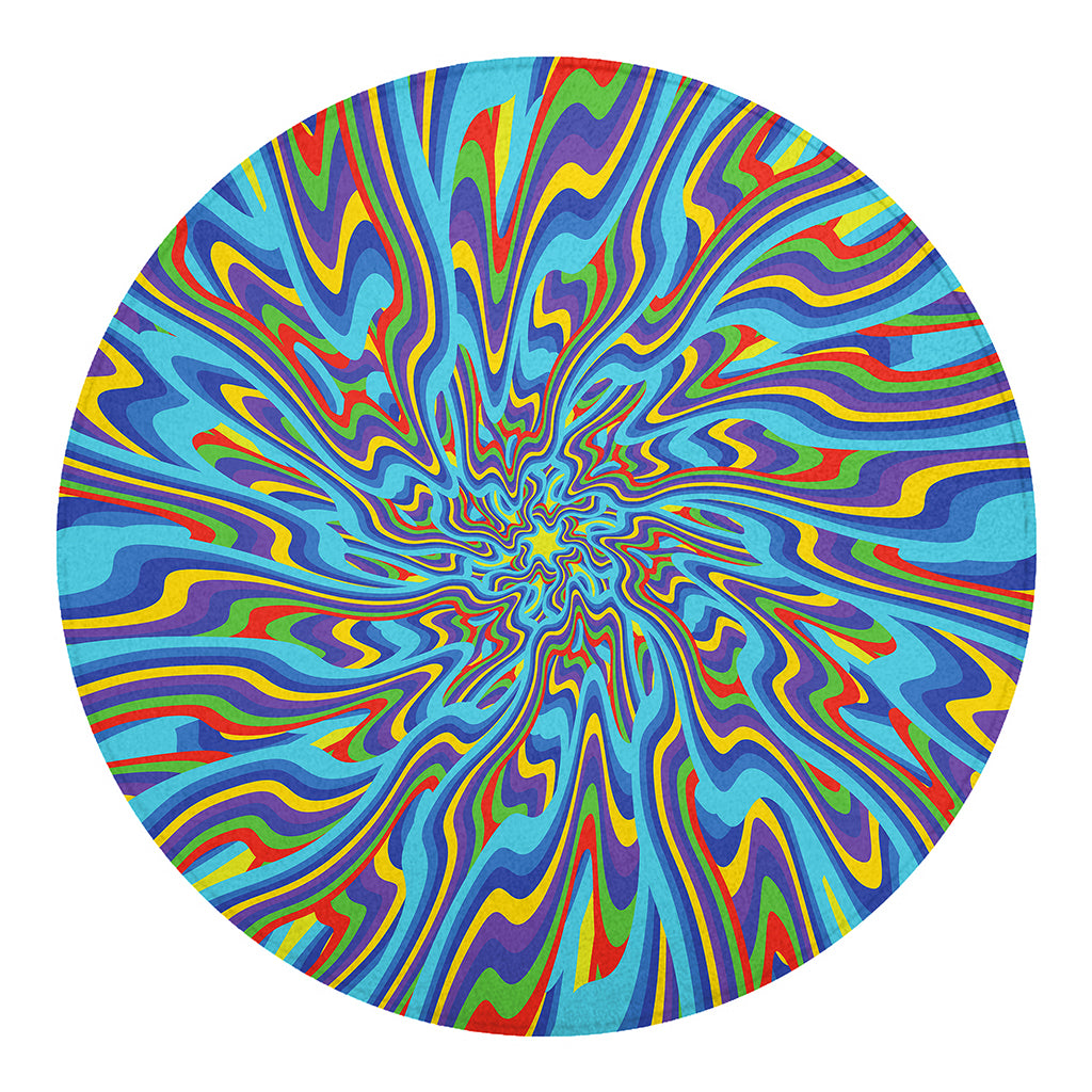 Psychedelic Print Round Blanket