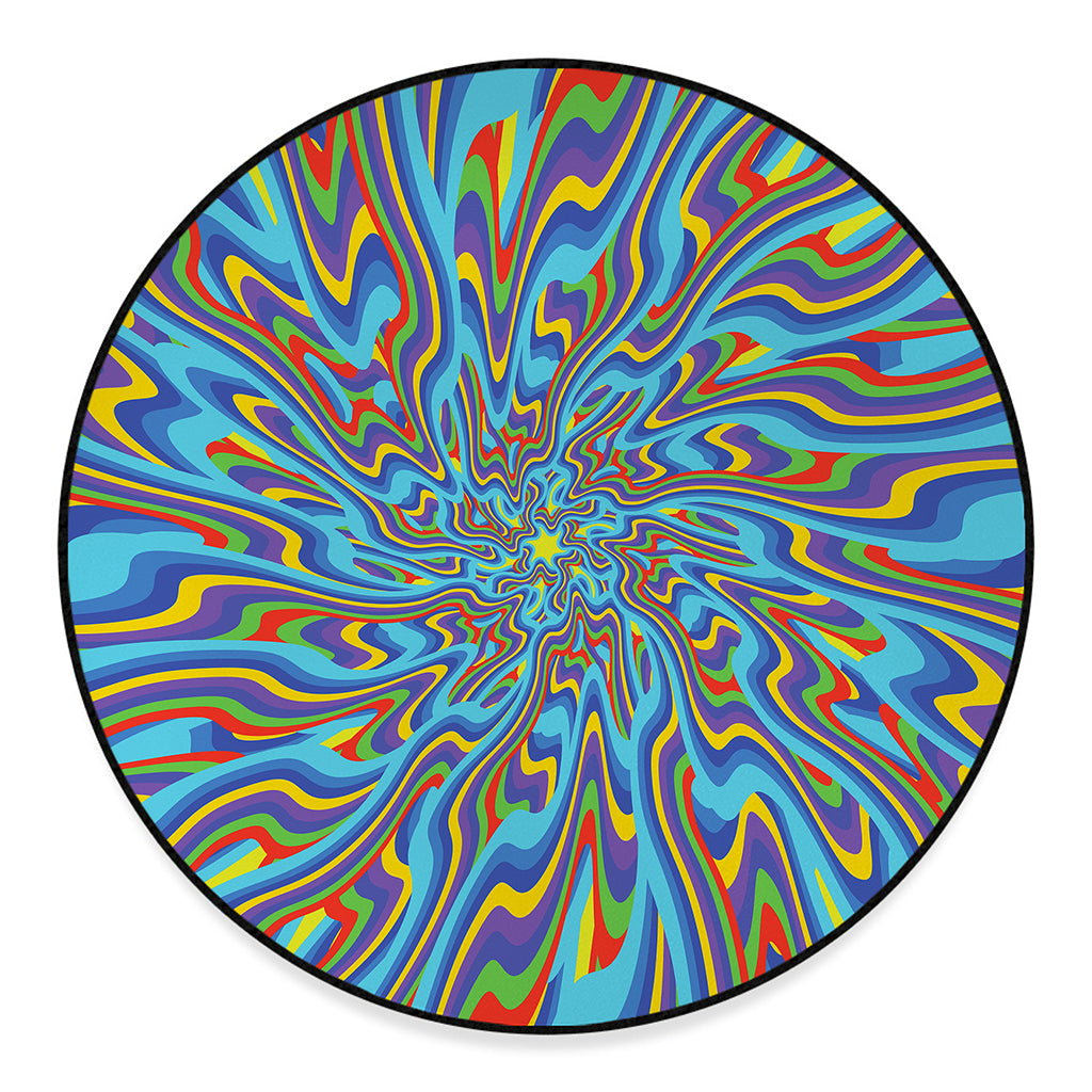 Psychedelic Print Round Floor Mat