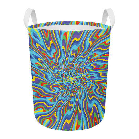 Psychedelic Print Round Laundry Basket