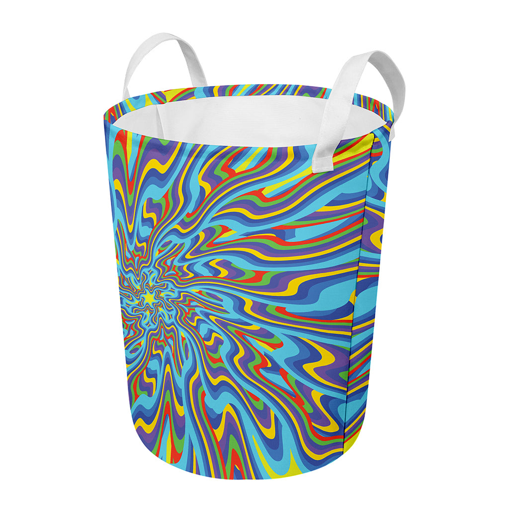 Psychedelic Print Round Laundry Basket