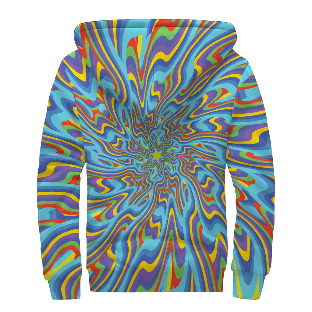 Psychedelic Print Sherpa Lined Zip Up Hoodie