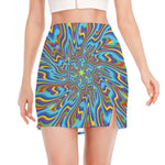 Psychedelic Print Side Slit Mini Skirt