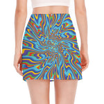 Psychedelic Print Side Slit Mini Skirt