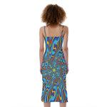 Psychedelic Print Slim Fit Midi Cami Dress