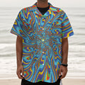 Psychedelic Print Textured Short Sleeve Shirt