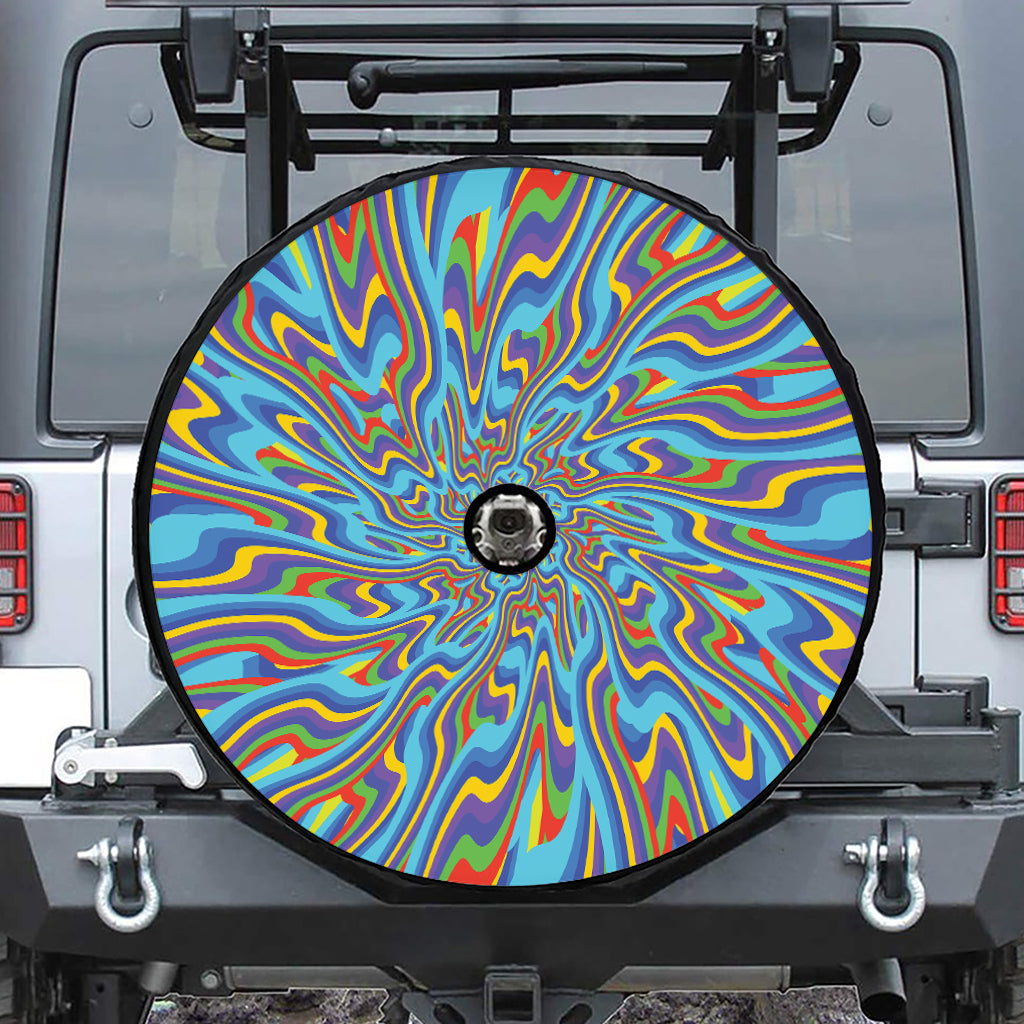 Psychedelic Print Tire Cover With Camera Hole