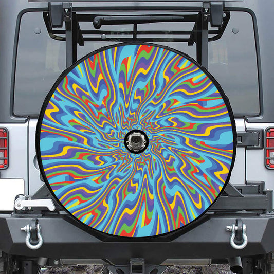 Psychedelic Print Tire Cover With Camera Hole