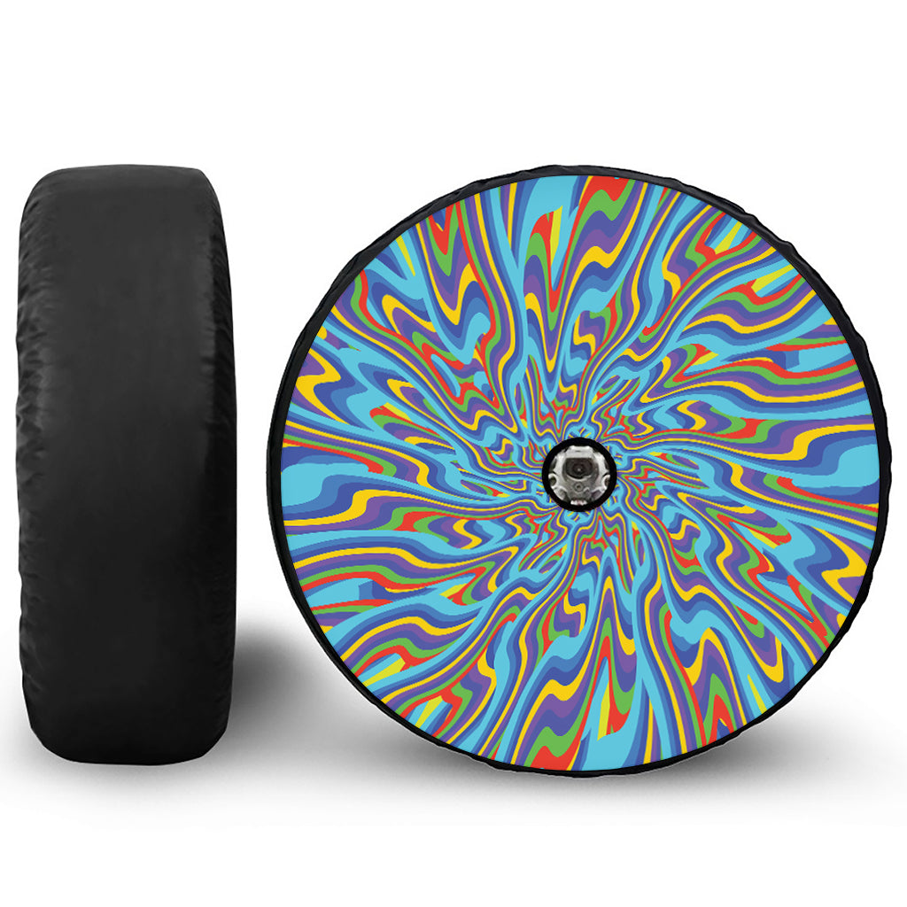 Psychedelic Print Tire Cover With Camera Hole