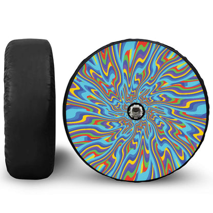 Psychedelic Print Tire Cover With Camera Hole