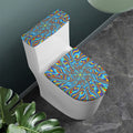 Psychedelic Print Toilet Lid And Tank Cover Set