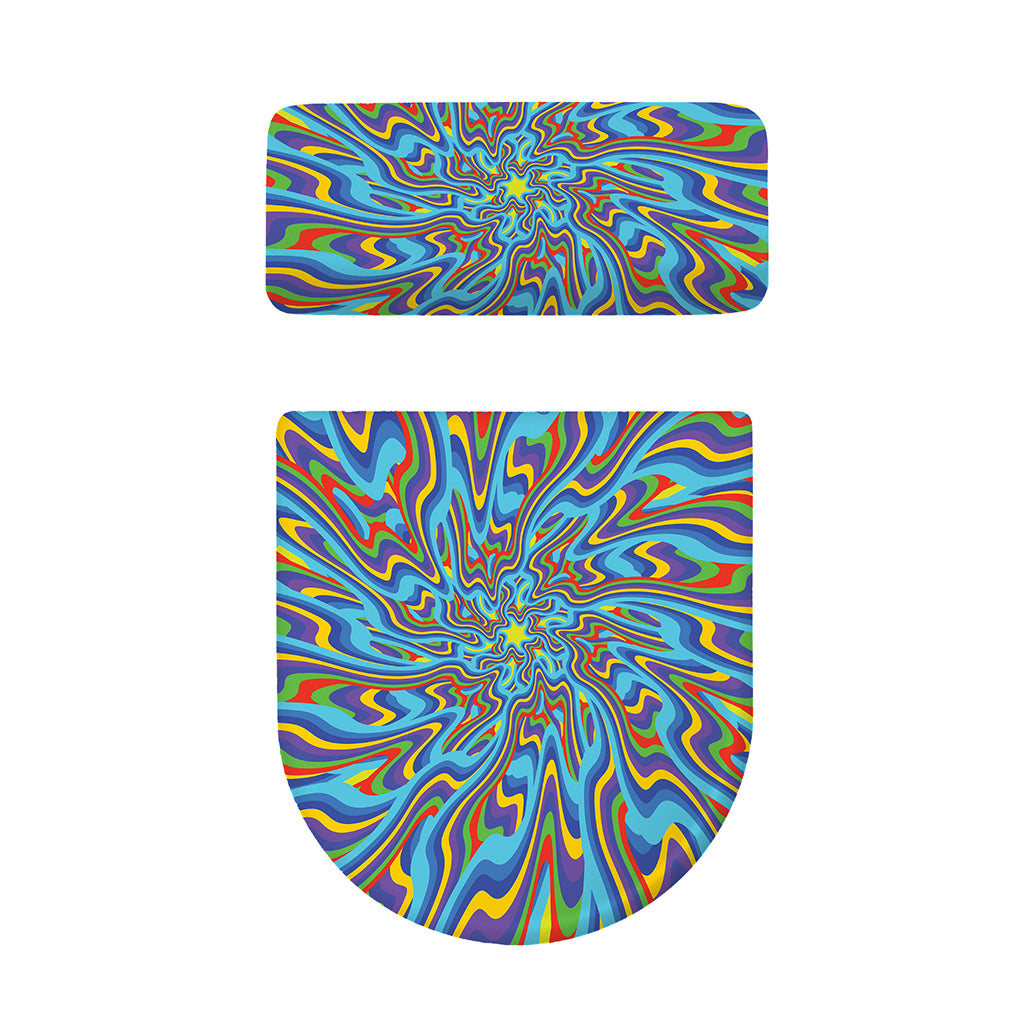 Psychedelic Print Toilet Lid And Tank Cover Set
