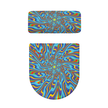 Psychedelic Print Toilet Lid And Tank Cover Set
