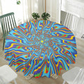 Psychedelic Print Waterproof Round Tablecloth