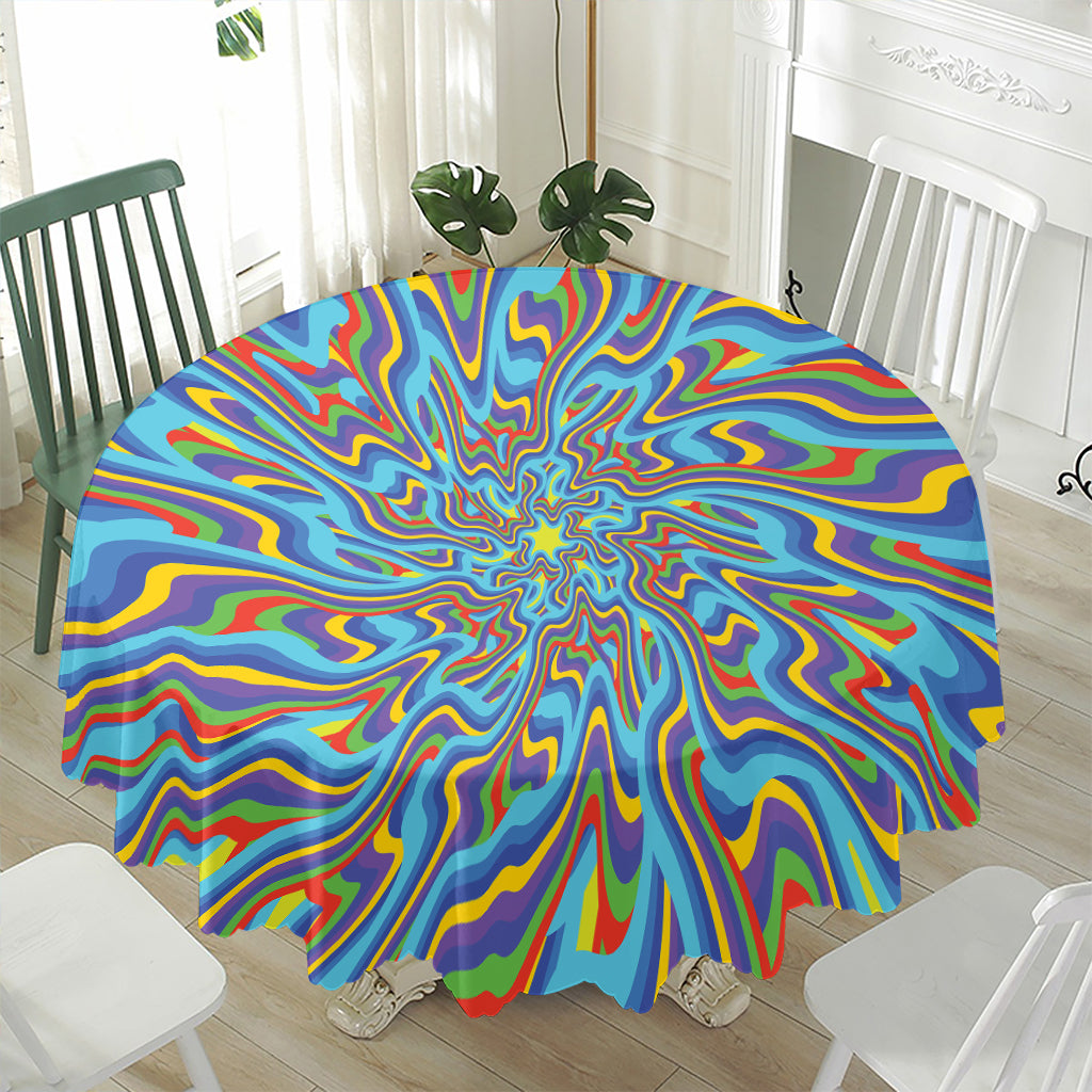 Psychedelic Print Waterproof Round Tablecloth
