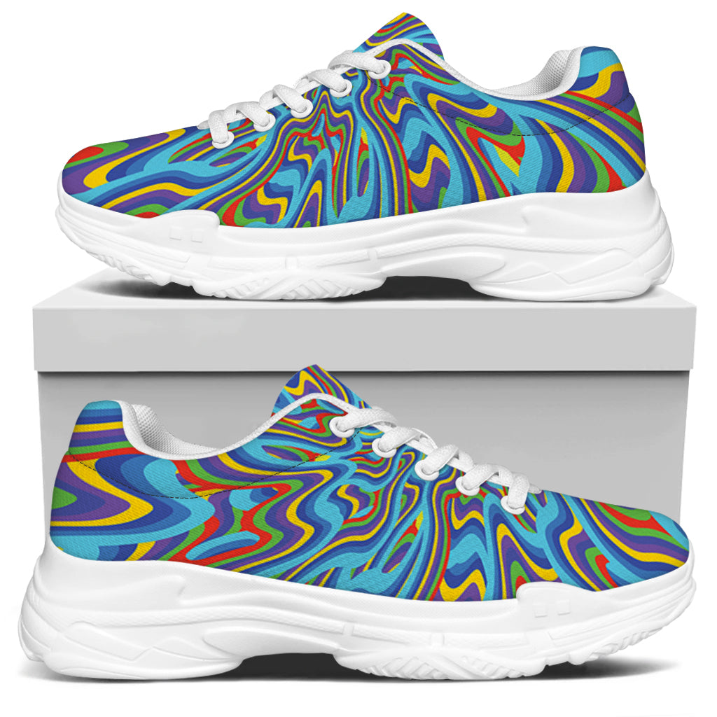 Psychedelic Print White Chunky Shoes