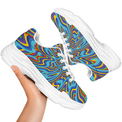 Psychedelic Print White Chunky Shoes