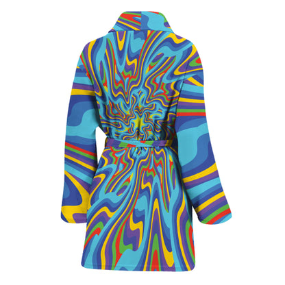 Psychedelic Print Women's Bathrobe