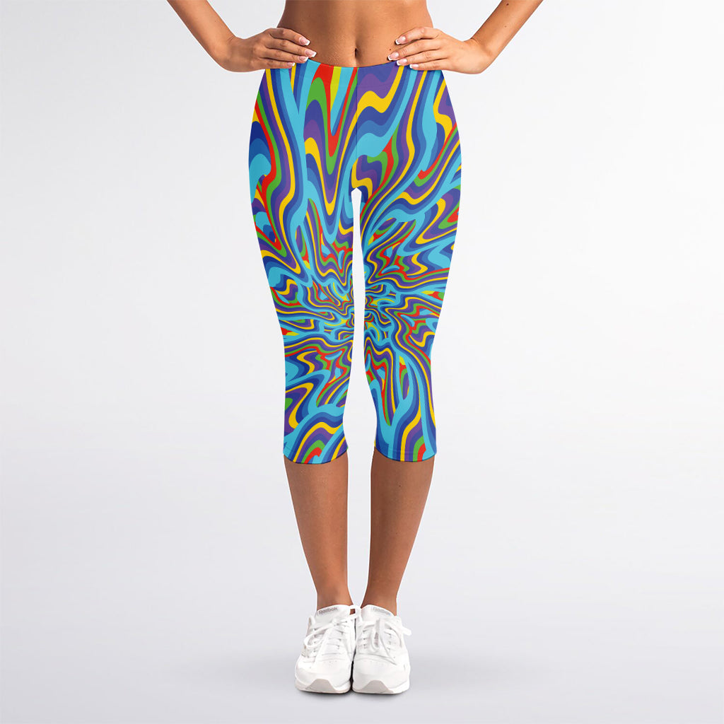 Psychedelic Print Women's Capri Leggings