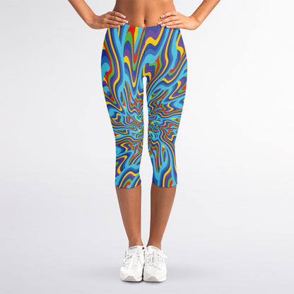 Psychedelic Print Women's Capri Leggings