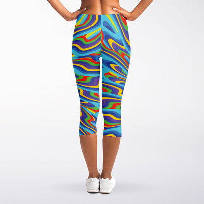 Psychedelic Print Women's Capri Leggings