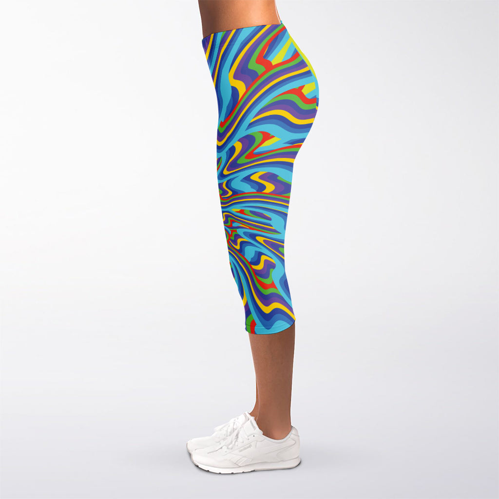 Psychedelic Print Women's Capri Leggings