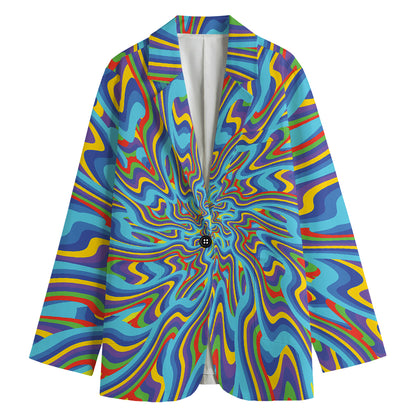 Psychedelic Print Women's Cotton Blazer