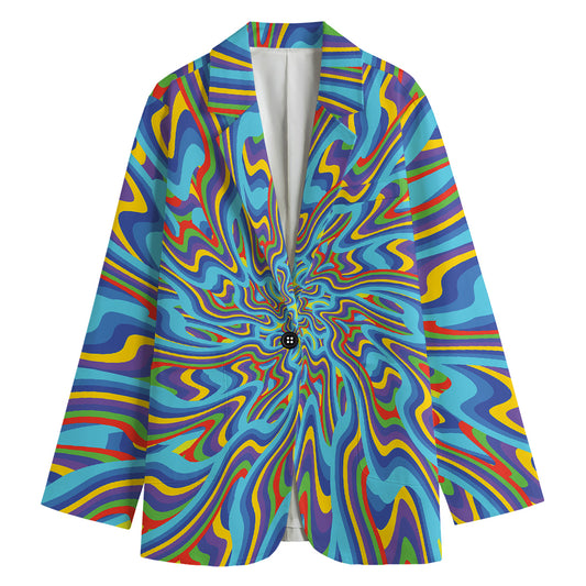 Psychedelic Print Women's Cotton Blazer