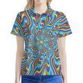 Psychedelic Print Women's Polo Shirt