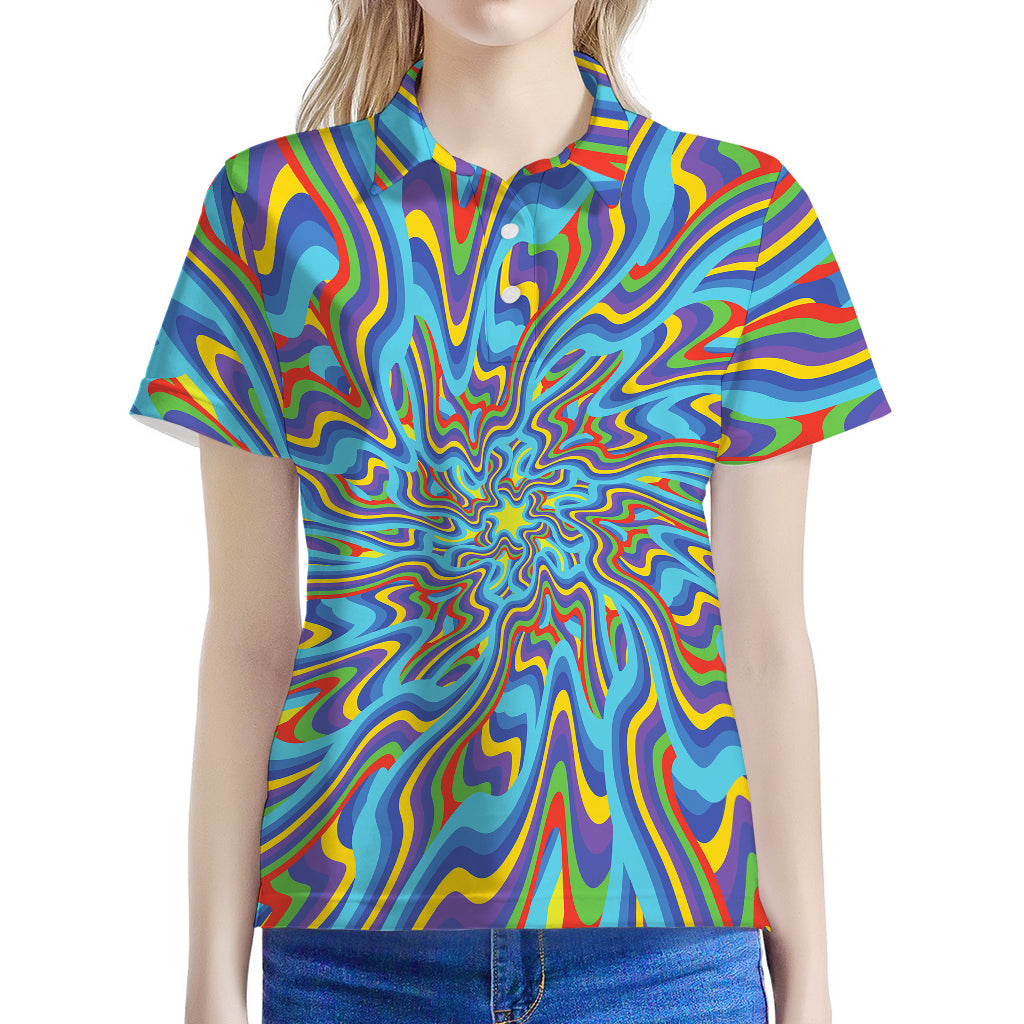 Psychedelic Print Women's Polo Shirt