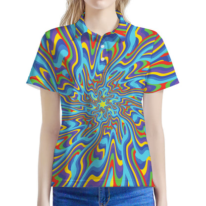 Psychedelic Print Women's Polo Shirt