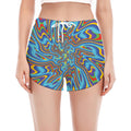 Psychedelic Print Women's Split Running Shorts