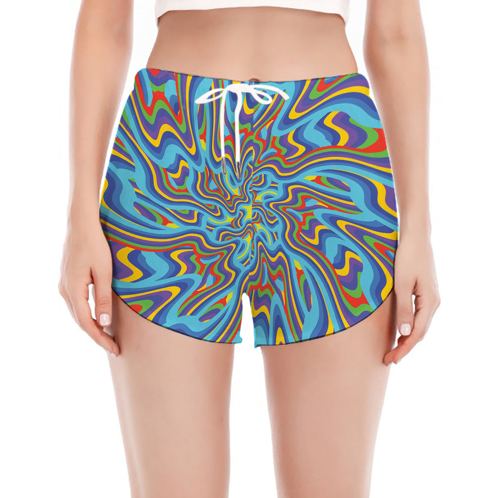Psychedelic Print Women's Split Running Shorts