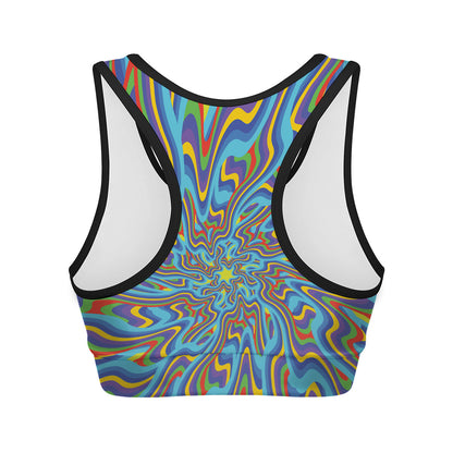 Psychedelic Print Women's Sports Bra