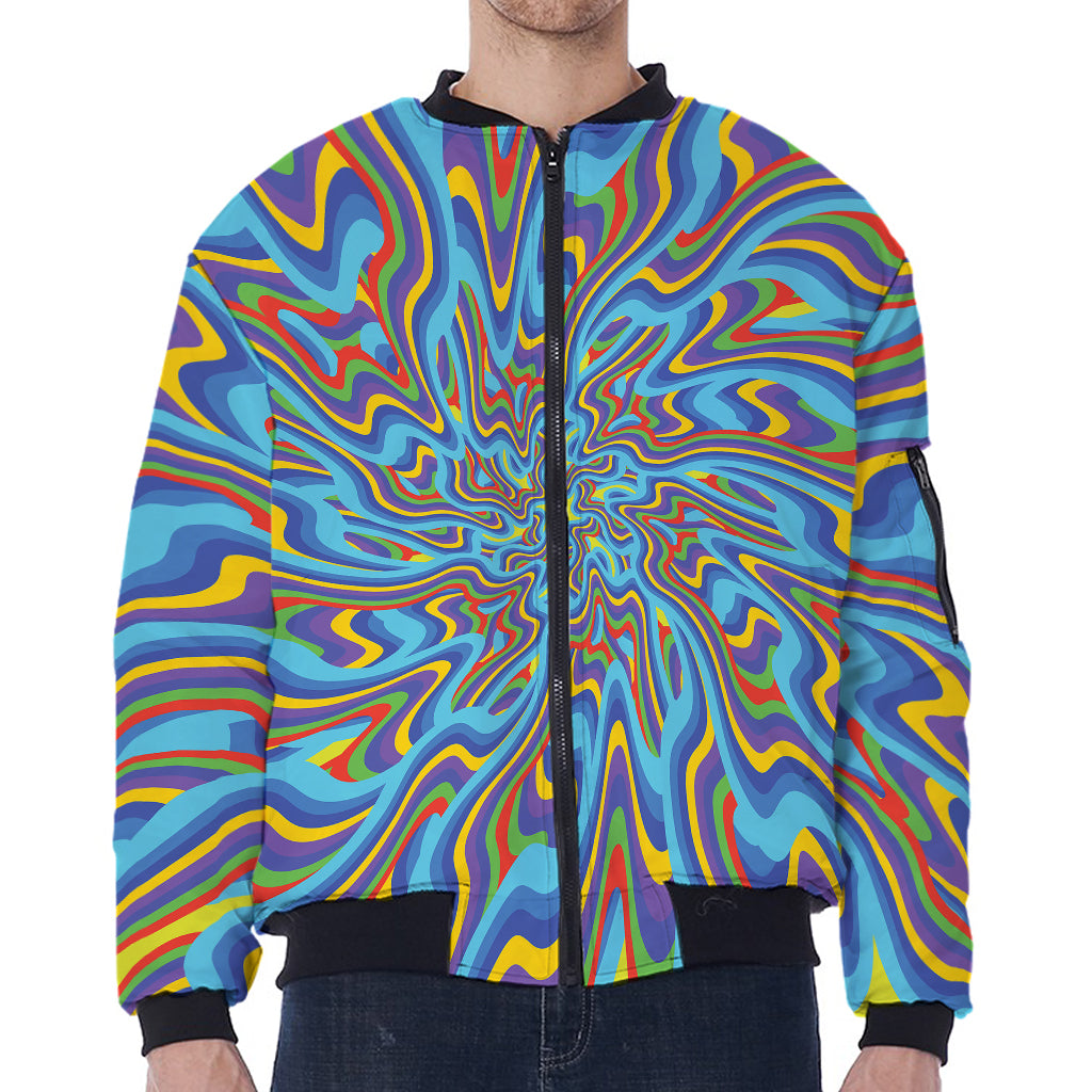 Psychedelic Print Zip Sleeve Bomber Jacket