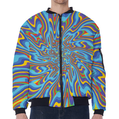 Psychedelic Print Zip Sleeve Bomber Jacket