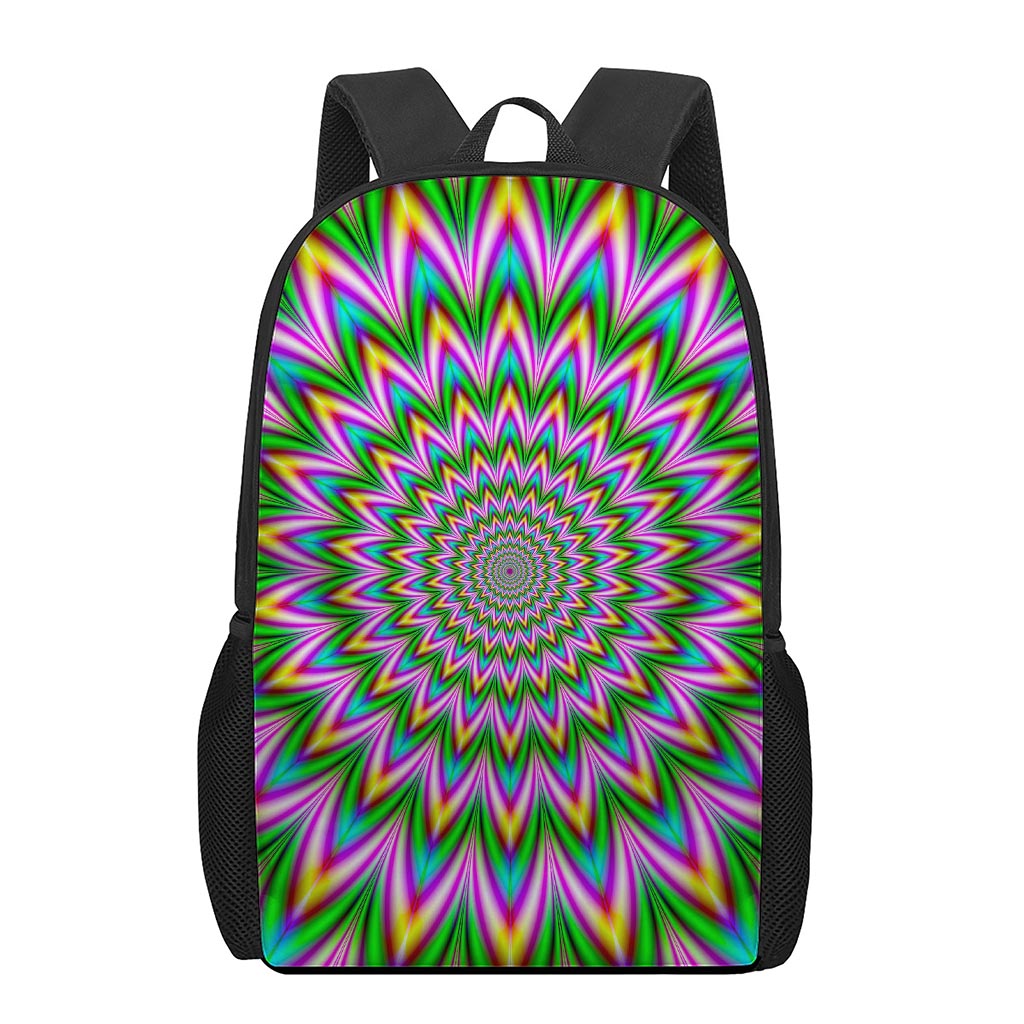 Psychedelic Radiant Optical Illusion 17 Inch Backpack