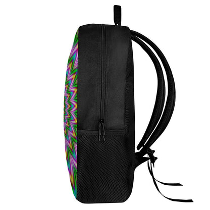 Psychedelic Radiant Optical Illusion 17 Inch Backpack