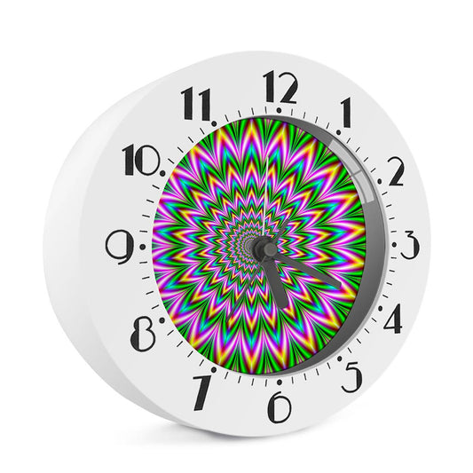Psychedelic Radiant Optical Illusion Alarm Clock